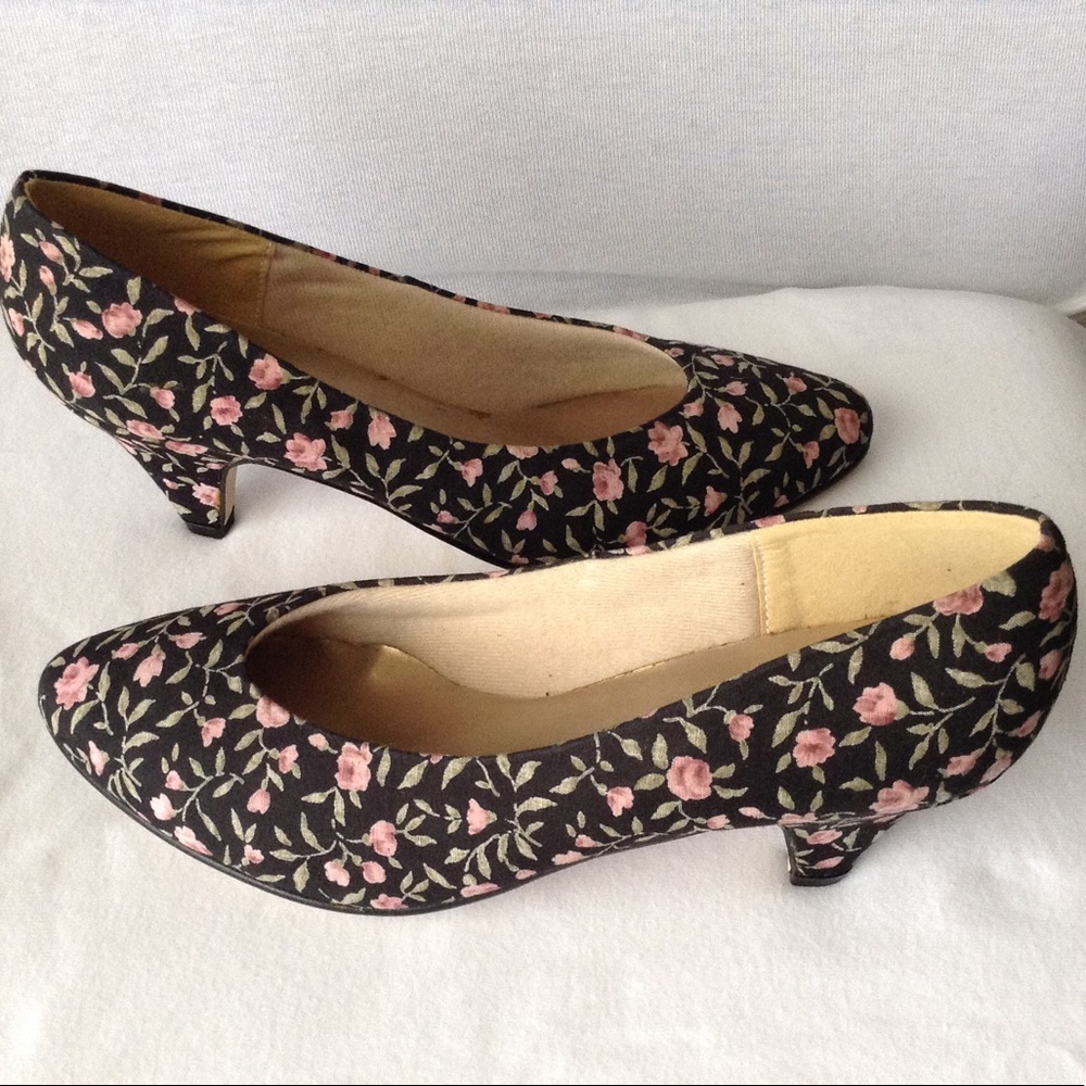 Pink Rose On Black Heels